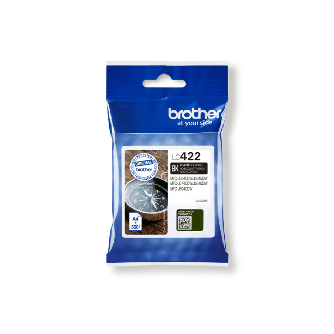 Brother LC422BK Black 550 Pages Yield Ink Cartridge