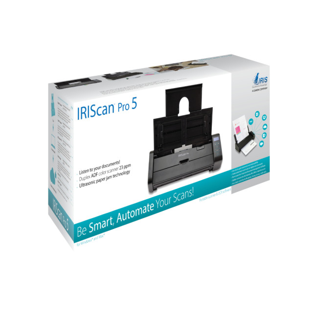 IRIScan Pro 5 CIS Sensor 600 x 600 DPI USB ADF Scanner Black