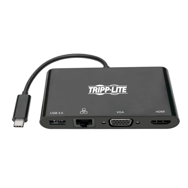 Tripp Lite U444-06N-HV4GUB USB-C Multiport Adapter - 4K HDMI VGA USB-A GbE HDCP