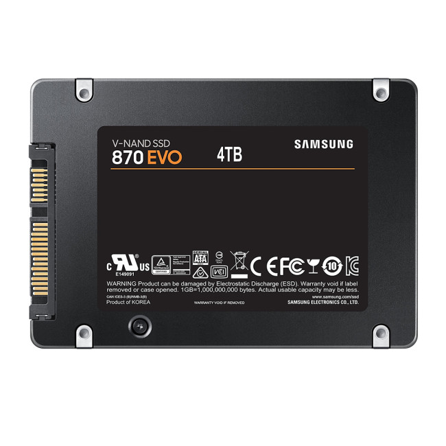 Samsung 870 EVO 4TB  2.5" 560 MB/s SATA 6 Gbps Serial ATA III Solid State Drive (SSD)