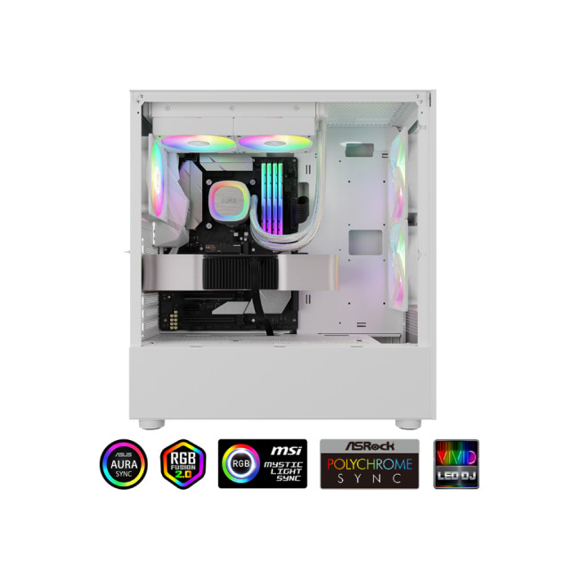 GAMDIAS AURA GL240 V2 White 240mm RGB All-in-One Liquid Cooler