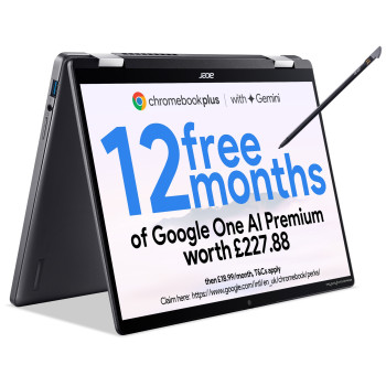 Acer ChromeBook Plus Spin 714 CP714-1HN NX.KYNEK.002 Intel Core Ultra 5 115U 8GB 512GB SSD 14" WUXGA IPS Touchscreen ChromeOS Convertible Laptop with Stylus Pen