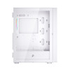 1st Player Go6-WH-4FS1 Tempered Glass Mid Tower Gaming Case - White with RGB Fans