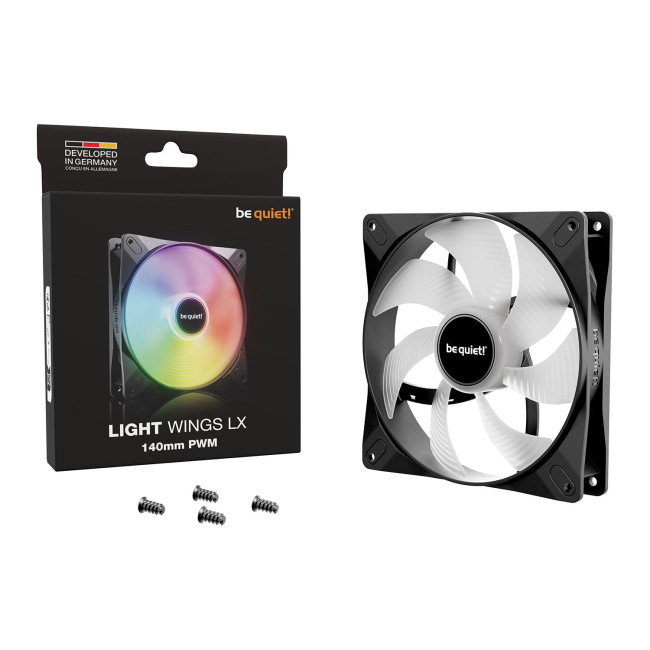 be quiet! Light Wings LX 140mm ARGB 7 Blades Case Fan - Black