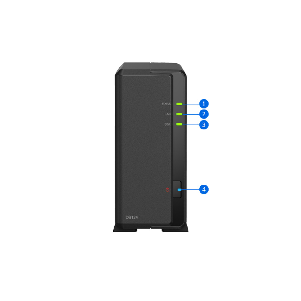 Synology DS124 1-Bay NAS Enclosure (1GB RAM) - 6TB HDD Included Bundle