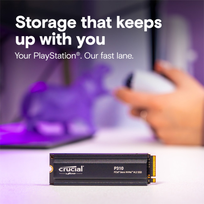 Crucial P310 4TB M.2 2280 NVMe PCIe 5.0 SSD with heatsink