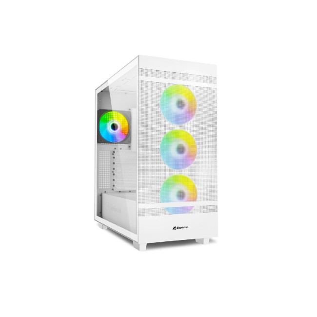Sharkoon Rebel C50 White RGB Tempered Glass ATX Gaming PC Case