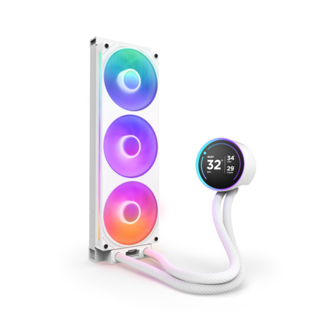 NZXT Kraken 360mm Elite V2 White RGB 8 Pin PWM AIO Liquid Cooler