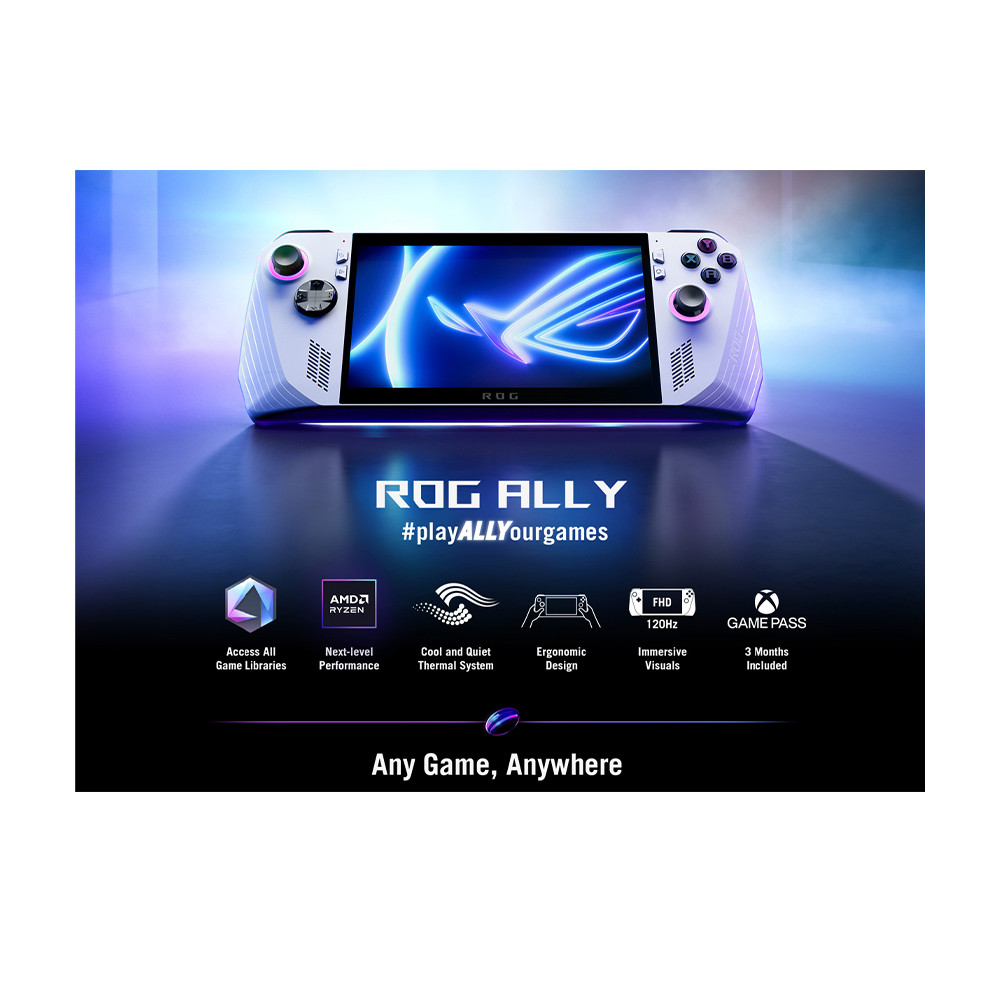 ASUS ROG Ally RC71L Portable Gaming Console AMD Ryzen Z1 Extreme Processor  16GB RAM 512GB SSD 7 inch Full HD IPS Touchscreen Windows 11 Home - 
