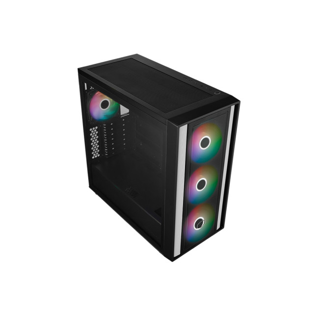 CoolerMaster MasterBox 600 ARGB Mid Tower Tempered Glass PC Case - Black