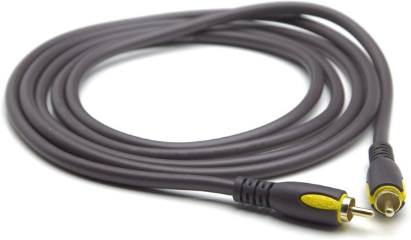 G&BL Male to Male RCA Video Cable, 2 Meters, Gold Plated Connector, OSS Copper
