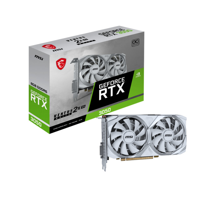 MSI RTX 3050 VENTUS 2X XS WHITE 8G OC 8GB GDDR6 Graphics Card