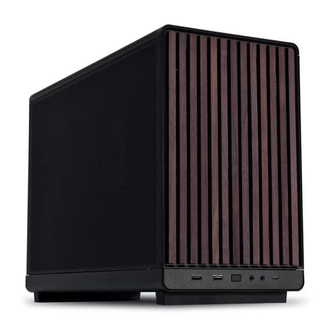 Lian Li A3-mATX Wood Edition Steel Mesh Micro Form Factor Gaming PC Case - Black