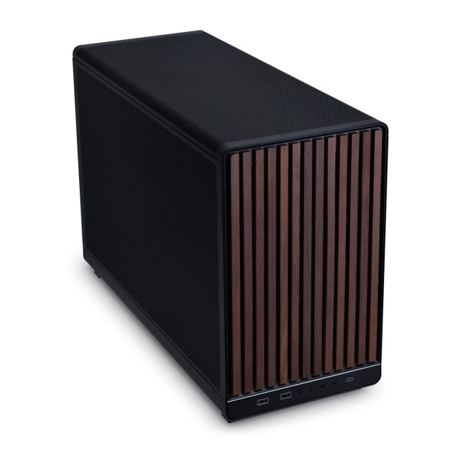 Lian Li A3-mATX Wood Edition Steel Mesh Micro Form Factor Gaming PC Case - Black
