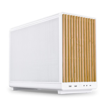 Lian Li A3-mATX Wood Edition Steel Mesh Micro Form Factor Gaming PC Case - White