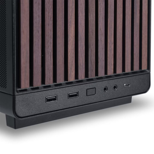 Lian Li A3-mATX Glass Edition Wood Micro Form Factor Gaming PC Case - Black