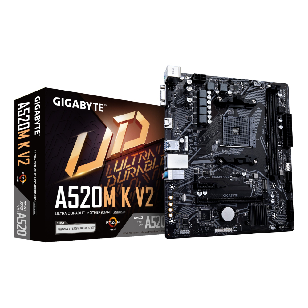 Gigabyte Black Amd A520m K V2 Ddr4 Micro Atx Am4 Motherboard