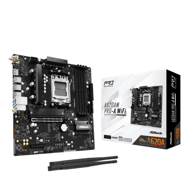 Asrock A620AM PRO-A WIFI AMD A620A DDR5 Micro-ATX Socket AM5 Motherboard