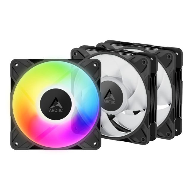 Arctic P12 Pro A-RGB High Static Pressure 120mm PWM Fan - Black Triple Pack