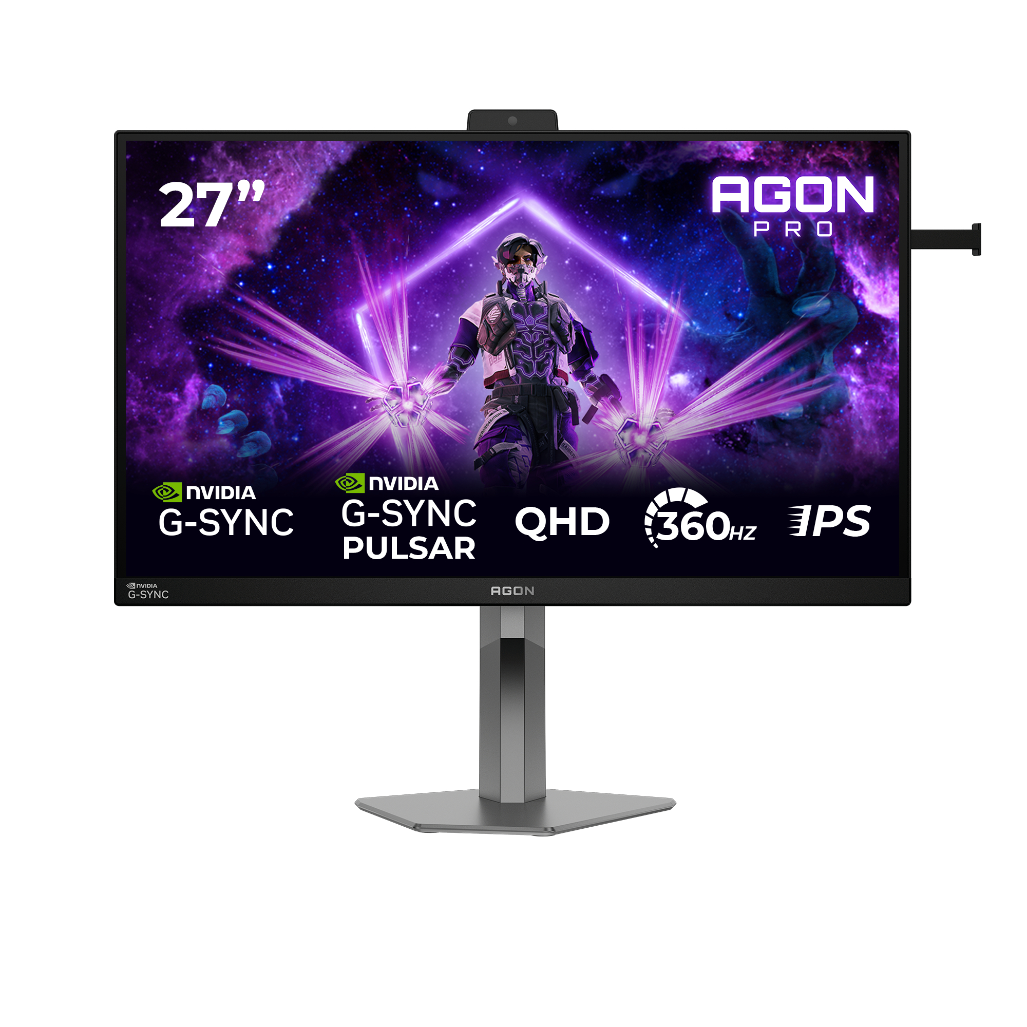 AOC AGON AG276QSG2 27" Quad HD Fast IPS 360Hz 0.3ms NVIDIA G-Sync Pulsar Height Adjustable Gaming Monitor with Speakers