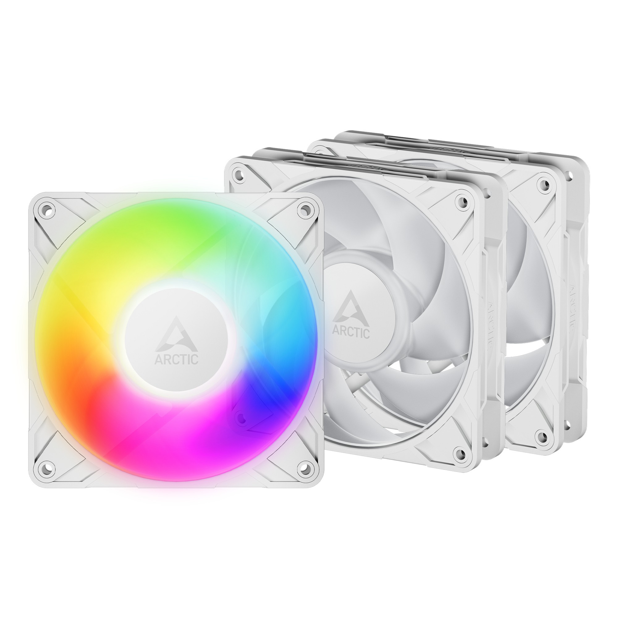 Arctic P12 Pro 120mm PWM A-RGB High Static Pressure - White 3 Pack