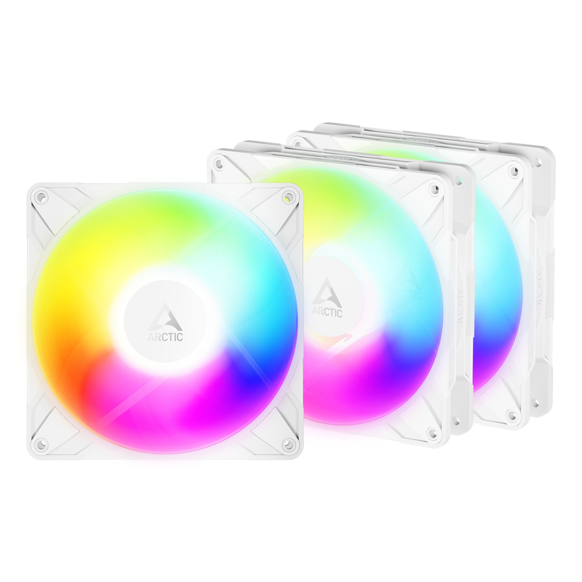ARCTIC P14 Pro 140mm Reverse A-RGB PWM Fan - White 3 Pack