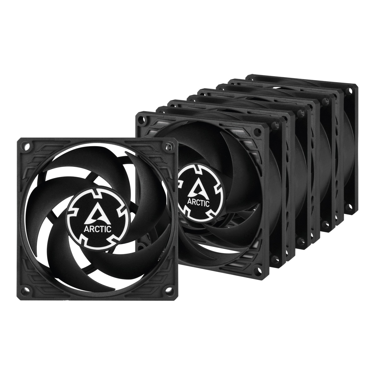 Arctic Black P8 80Mm Pwm Pst Cooling Fan Case - 5 Pack