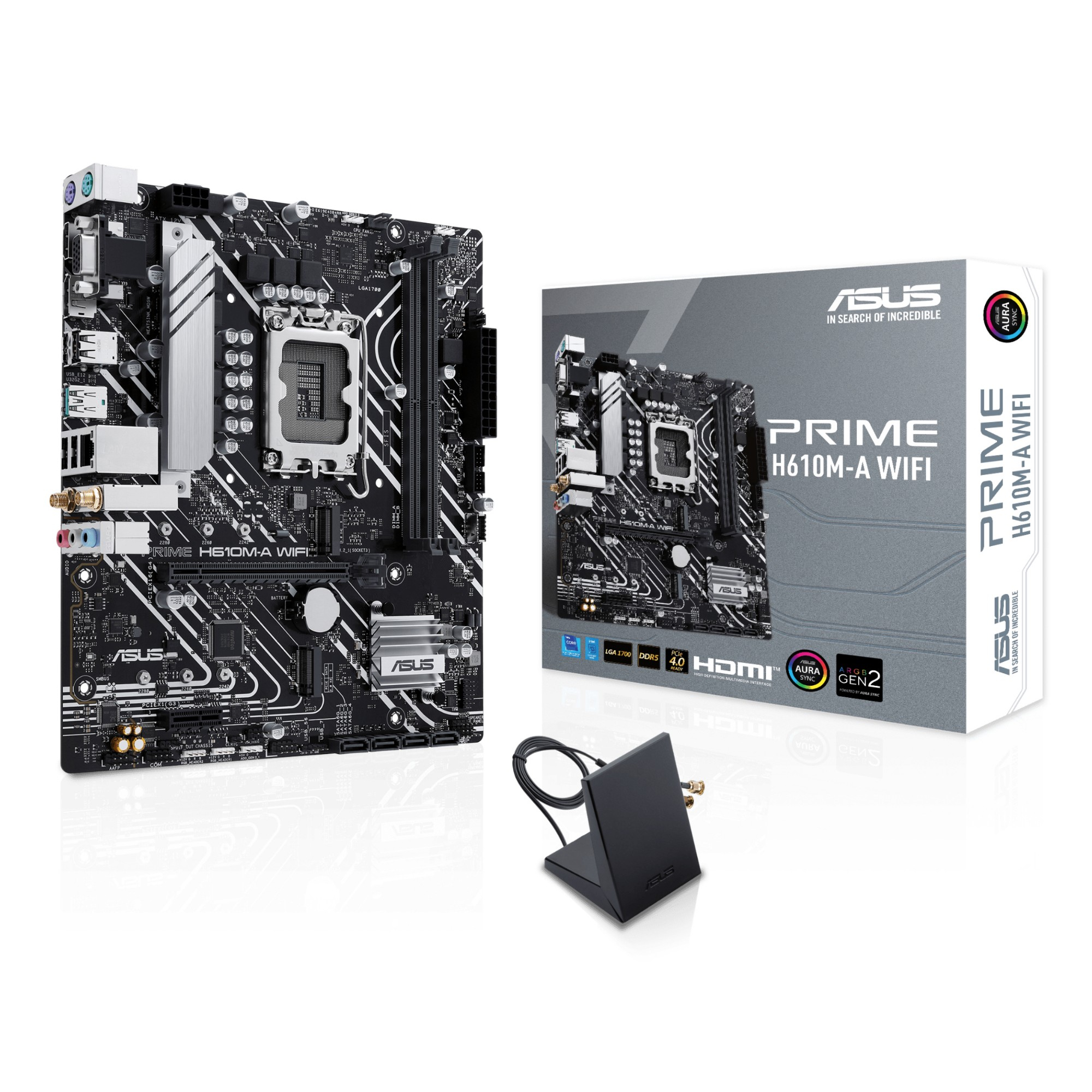 ASUS PRIME H610M-A WIFI Intel H610 LGA 1700 micro ATX Motherboard Aura Sync - 90MB1G00-M0EAY0