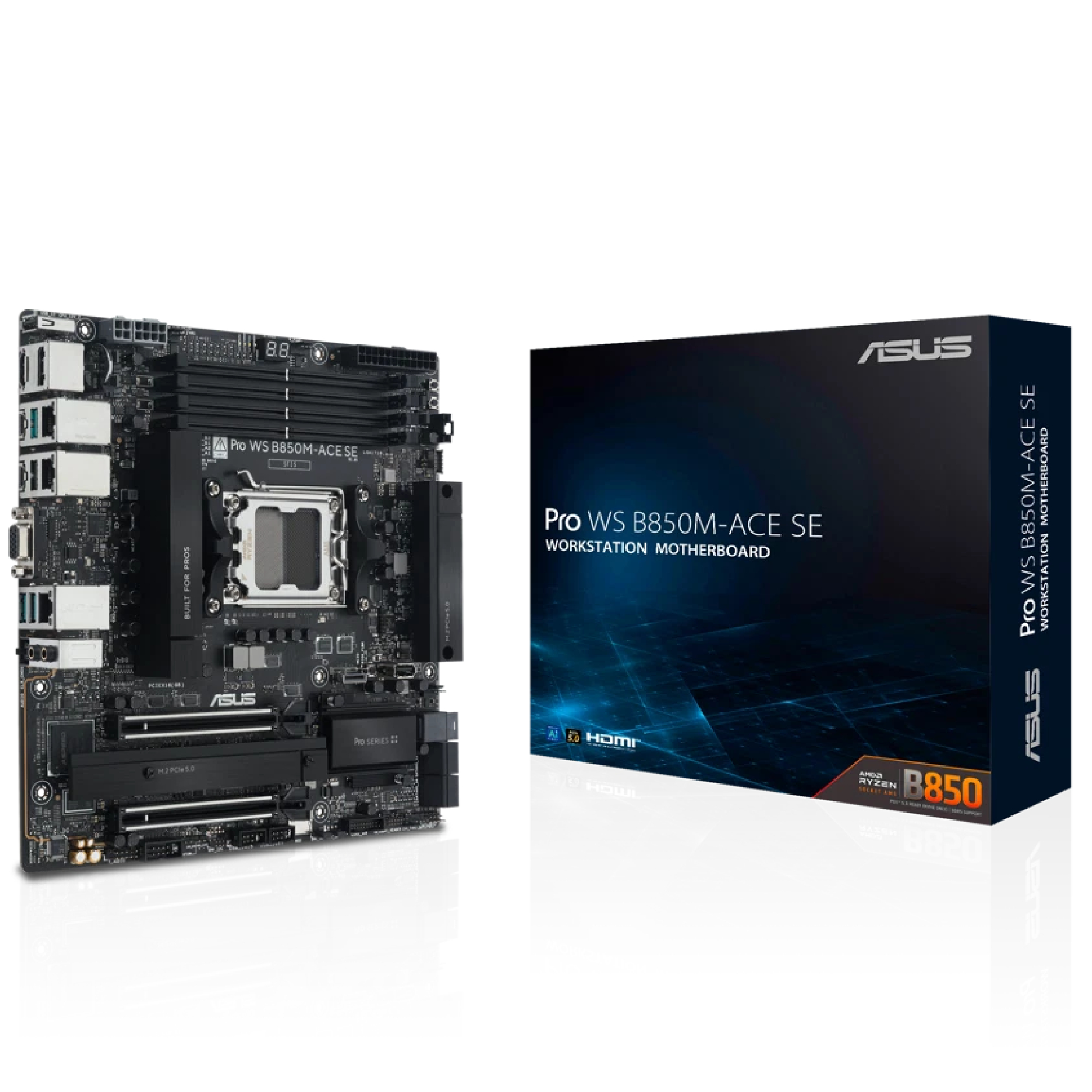 ASUS PRO WS B850M-ACE SE AMD B850 Micro ATX Socket AM5 Motherboard