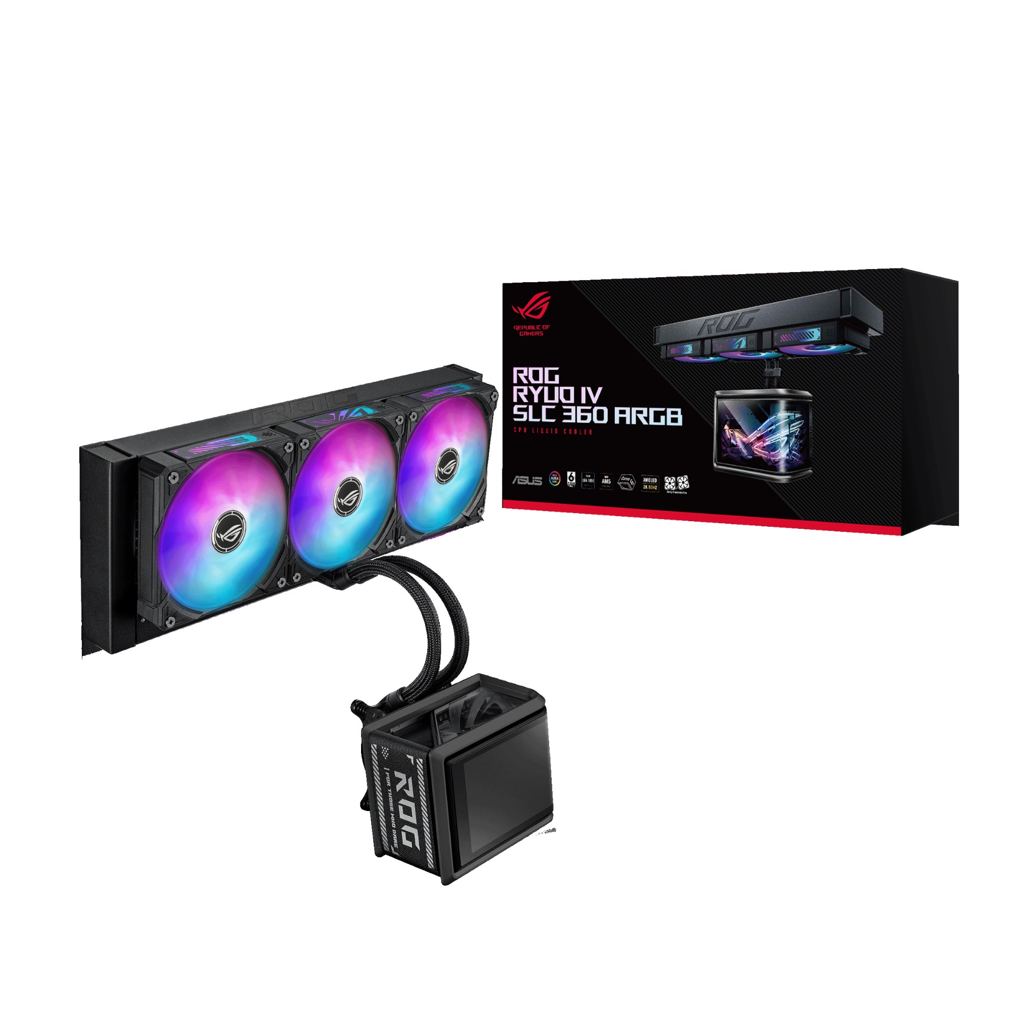 ASUS ROG Ryuo IV SLC 360 ARGB Intel/AMD AIO Liquid CPU Cooler - Black