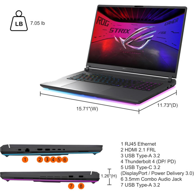 ASUS ROG Strix G18 G815LM-S9008W Intel Core Ultra 9 275HX 32GB RAM 1TB SSD RTX 5060 18" WQXGA IPS 240Hz Windows 11 Home Gaming Laptop