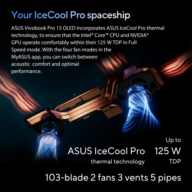 Refurbished ASUS VivoBook Pro 15 OLED N6506CU Intel Core Ultra 9 285H 16GB RAM 1TB SSD 15.6" RTX 4050 Windows 11 Home Laptop