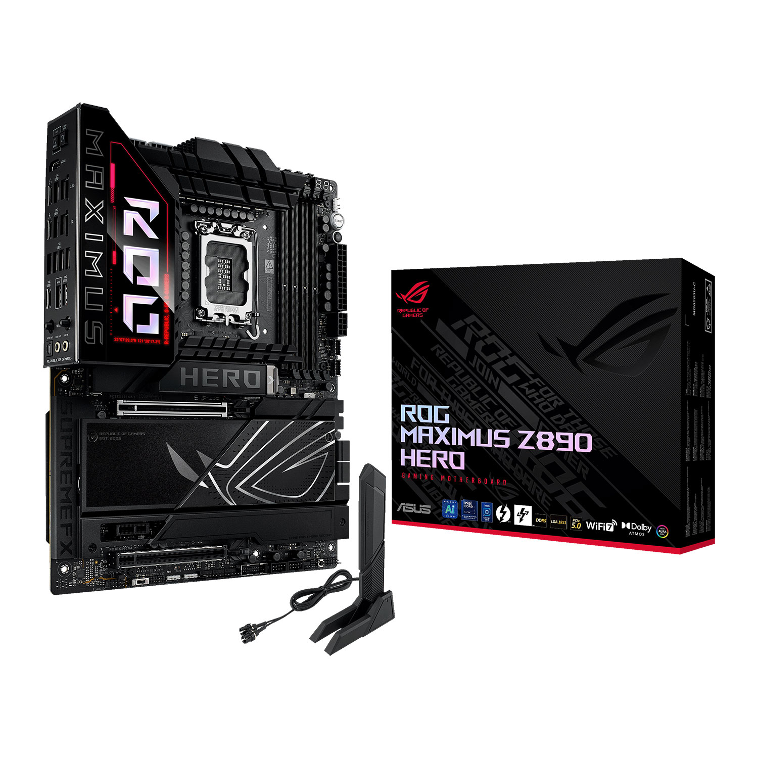 Asus Black Rog Maximus Z890 Hero Lga-1851 Ddr5 Atx Motherboard