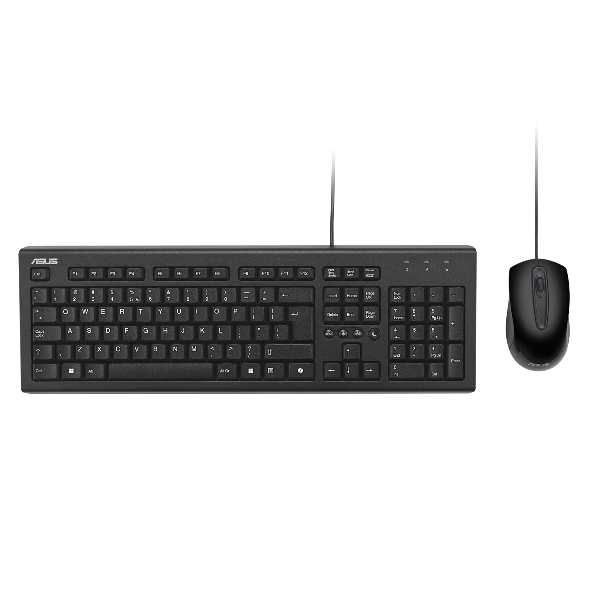 Asus Black U2000 Copilot Full-Size Wired Gaming Keyboard And Mouse Set