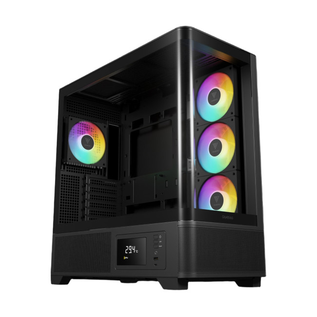 Gamdias ATLAS P2 CG Mid Tower ATX Gaming PC Case with 4 x RGB Fans - Black