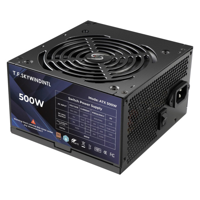 Vida 500W 80+ Bronze Fully Wired ATX PSU Power Supply - Black