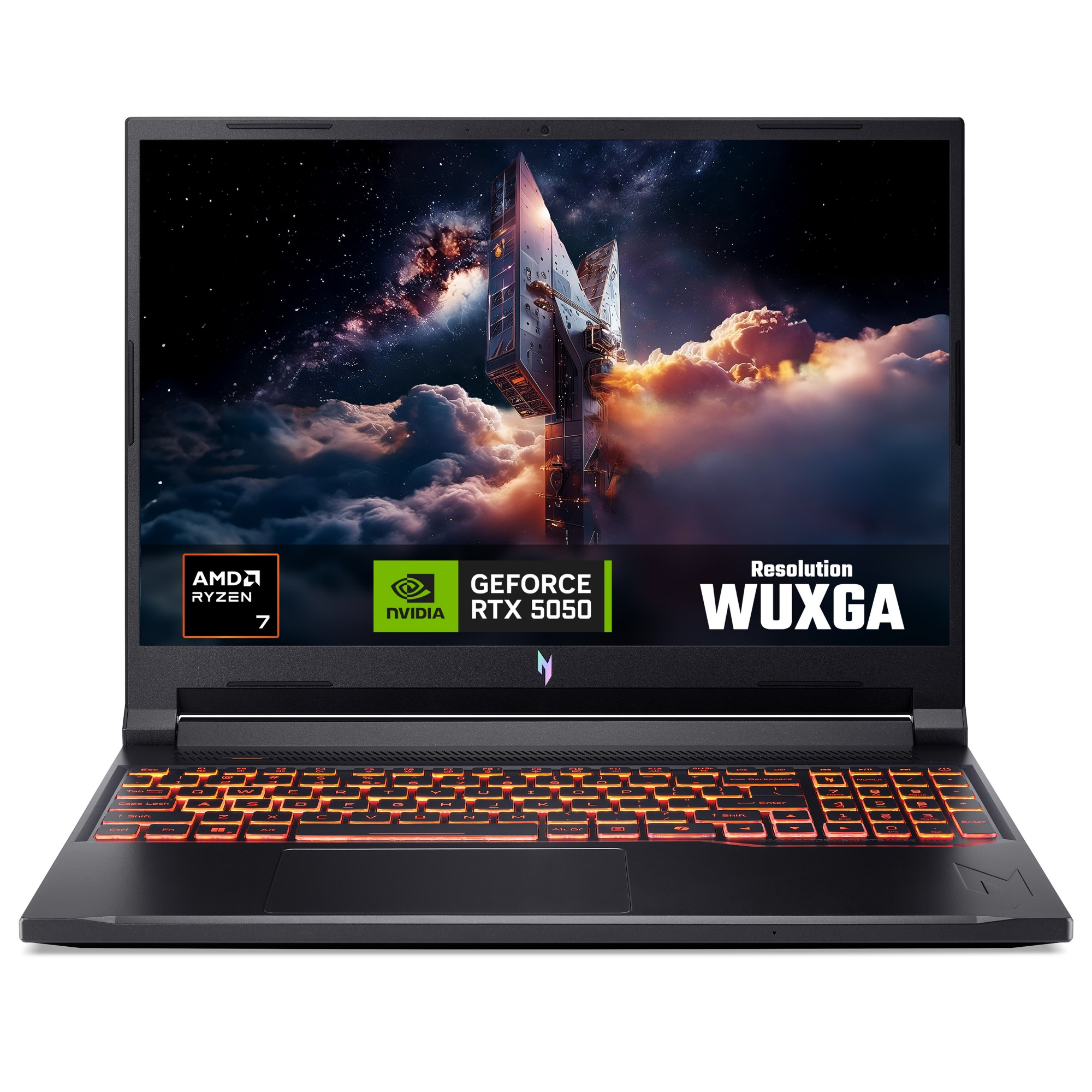 Acer Black Nitro V16 Ai Amd Ryzen 7 260 16Gb Ram 512Gb Ssd 16" 180Hz Nvidia Rtx 5050 Windows 11 Home Gaming Laptop