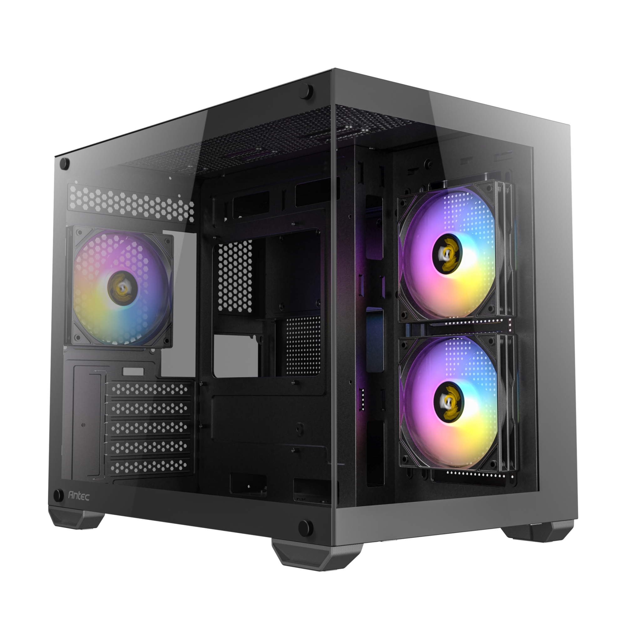 Antec Black Cx600m Argb Tempered Glass Mini Tower Gaming Pc Case