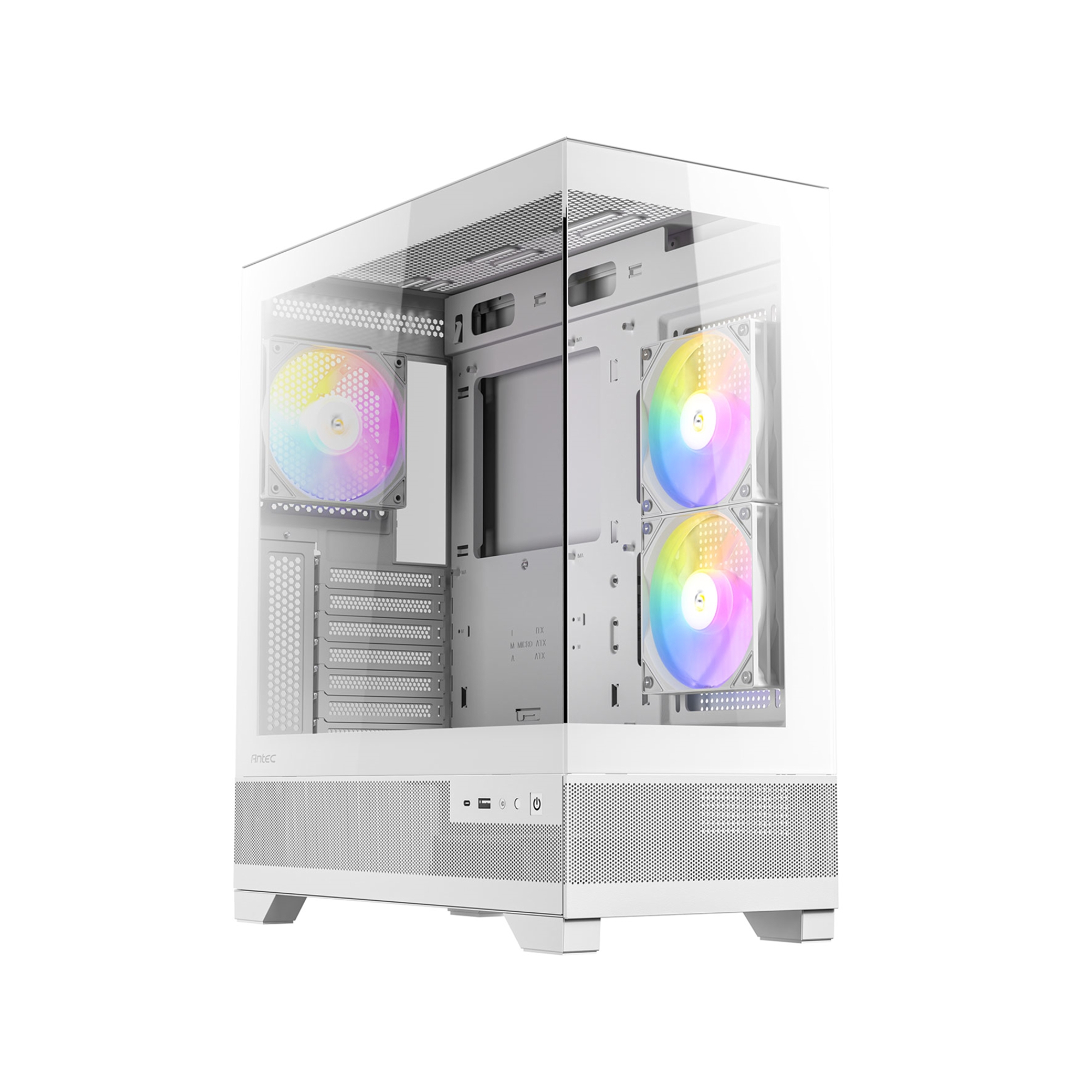 Antec White Cx700 Argb Tempered Glass Mid Tower Gaming Pc Case
