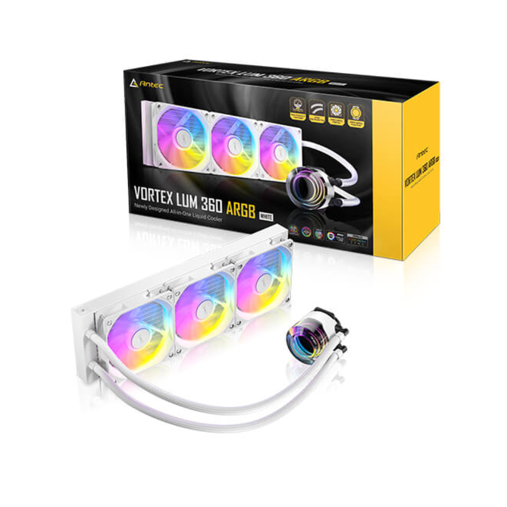 Antec Vortex Lum 360 ARGB Processor All-in-one Liquid Cooler 12 cm White