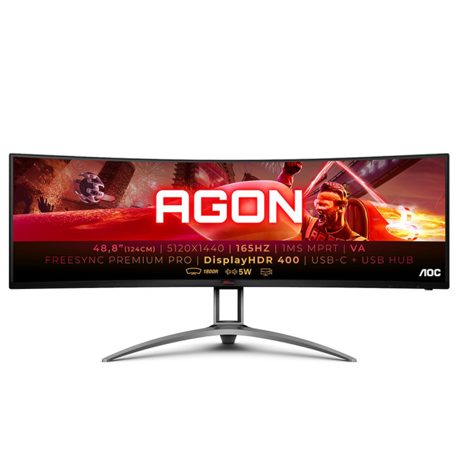 AOC AGON AG493UCX2 49" 5120 x 1440 Quad HD VA LED 165Hz 4ms Curved Gaming Monitor