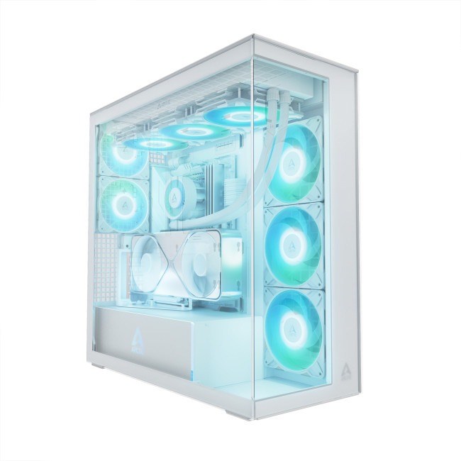 Arctic Xtender ARGB Tempered Glass w/ Vertical GPU Mount Mid Tower PC Case - White