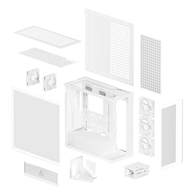 Arctic Xtender ARGB Tempered Glass w/ Vertical GPU Mount Mid Tower PC Case - White