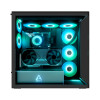 Arctic Xtender ARGB Mirror Tempered Glass w/ Vertical Mount Mid Tower PC Case - Black