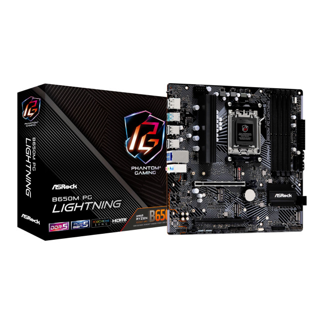 Asrock B650M PG LIGHTNING AMD B650 DDR5 Micro-ATX Socket AM5 Motherboard