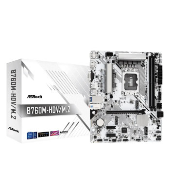 Refurbished Asrock B760M-HDV/M.2 DDR5 LGA 1700 Micro-ATX Motherboard - White