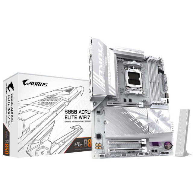 GIGABYTE B850 AORUS ELITE WIFI7 ICE DDR5 ATX AM5 Motherboard - White