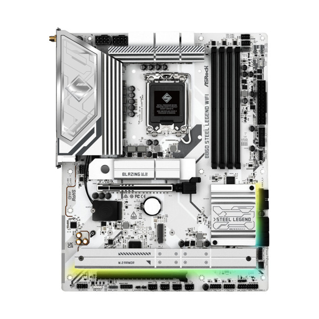 Asrock B860 STEEL LEGEND WIFI Intel B860 DDR5 ATX Socket LGA 1851 Motherboard - B860 STEEL LEGEND WIFI