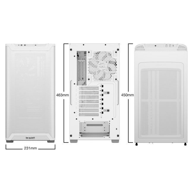 be quiet! Pure Base 501 Airflow Mid Tower Gaming PC Case - White