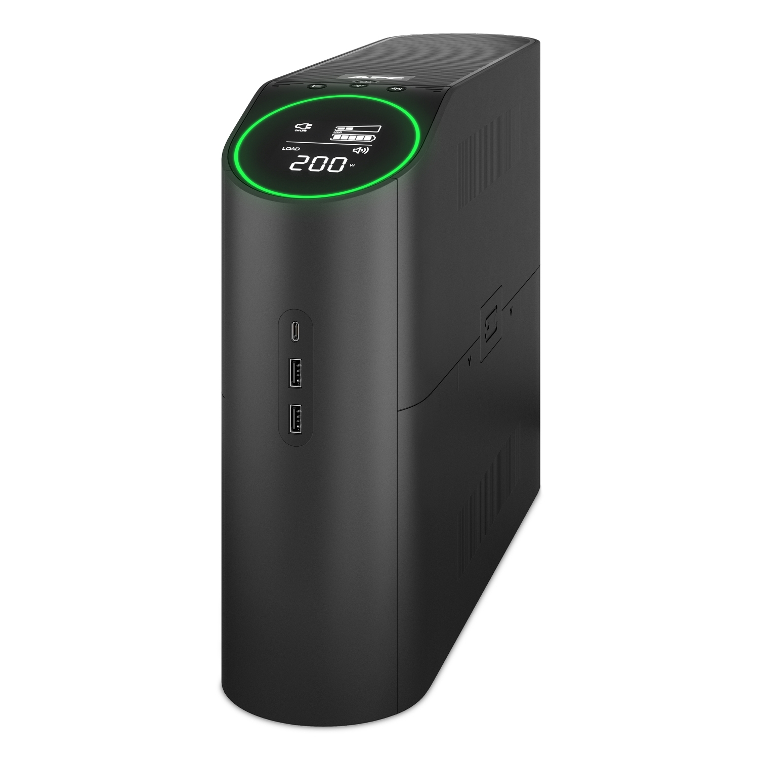 APC Back-UPS Pro 2200VA 1320W 230V Line-Interactive UPS with 2× UK + 2× IEC C13 Outlets, RGB Lights & USB A+C Ports - Midnight Black
